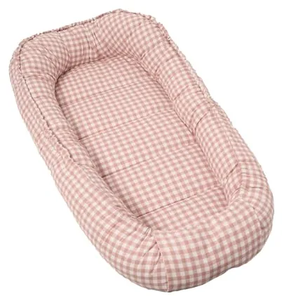 molis&co. Nido de Bebé 90 x 50 cm. Reductor de Cuna o Nido de Colecho para Bebe. Algodón. Cuna Portátil o de Viaje para recién Nacido. Oeko-Tex 100. (Dusty Rose)
