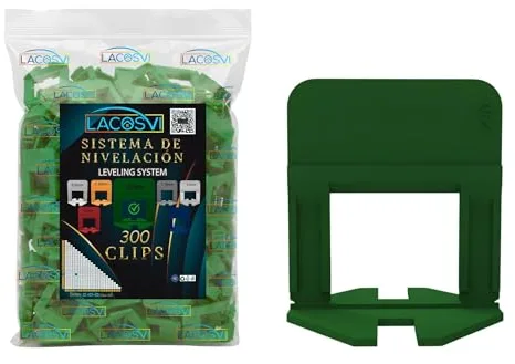 Lacosvi Clips Niveladores para Azulejos (300 uds) 0,35/0,5/1/1,5/2/2,5/3 mm Espaciadores Baldosas Sistema de Nivelación Suelo y Pared para profesionales del Alicatado y Bricolaje
