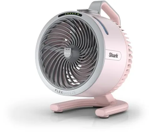 Shark FlexBreeze HydroGo, potente ventilador silencioso portátil con nebulización, para interior y exterior, con o sin cable, pequeño y ligero, 5 ajustes de velocidad, Cuarzo FA050EUPK