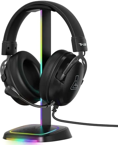 The G-Lab K-Stand Neon RGB – Soporte Auriculares con Iluminación RGB – Soporte Cascos Gaming con Botón ON/Off – Accesorio Gaming para PC PS5 Xbox Switch – Regalo Gamer Ideal | Nuevo