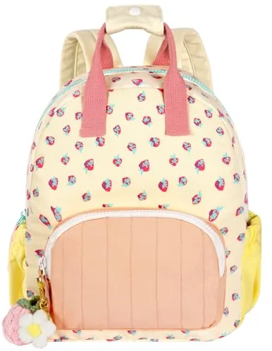 Aucuu Mochila Niña, Mochila Infantil 2-6 Años, Mochila Escolar Primaria, Tirantes Ajustable con Bolsillos Laterales, Ideal para la Guardería e Infantil, Viaje, Regalo de Cumpleaños-Albaricoque