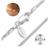 LOLIAS Collar Plata Ley 925 para Mujer y Hombre Gargantilla Cadena Serpiente 1,5 MM Regalos Joyería Brillante 45CM