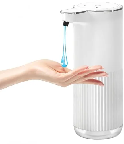 TEBOKHAD Dispensador Jabon Baño Automatico, 360ml Dispensador Jabon Automatico con Sensor, 4 Niveles Ajustables, USB Recargable, Resistente Al Agua IPX5, para Baños, Cocinas, Escuelas y Hoteles