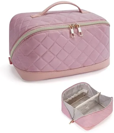 Wandering Nature Neceser Mujer Grande Maquillaje Impermeable – Bolsa de Cosméticos de Viaje con Separador Transparente, Múltiples Compartimentos y Asa – Organizador de Belleza Ideal para Regalar