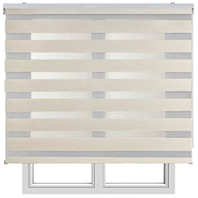 Estores Enrollables Noche y Día Elegantes con Tejido de Doble Caída para Puertas y Ventanas, Estor Noche y Dia de Fácil Instalación con Filtrado de Luz Ajustable STORESBASIC Lino 80x180