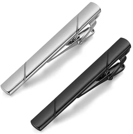COYUN 2 Piezas Pasador de Corbata, Hombre Clip Corbata,Clip de Corbata Clásicos, Pasadores de Corbata para Negocio, para Reunión de Negocios de Boda, Mejor Regalo para Esposo y Padre