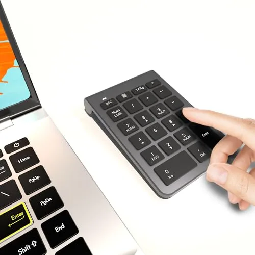 Rytaki Pro Teclado Numérico Bluetooth 5.0- Numpad Inalámbrico 22 Teclas (11 Teclas Multifunción)- Silencioso Numpad para Laptop/Desktop/MacBook/SurfcePro (Windows/macOS/iOS/Android) - Alcance 10m​