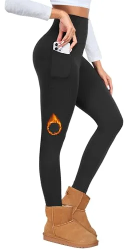 Ulknyss Leggins Termicos Mujer Invierno Cintura Alta Pantalones Mallas Termicas Cálidos Forro Polar Leggings Mujer