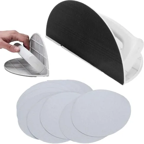 Lijadora Angular Semicircular Multifuncional, FORMVERSITY Lijadora de Mano para Paneles de Yeso Autoadhesiva, Herramienta de Papel de Lija Detalle Sander para Muro, Esquina, Bloque de Madera