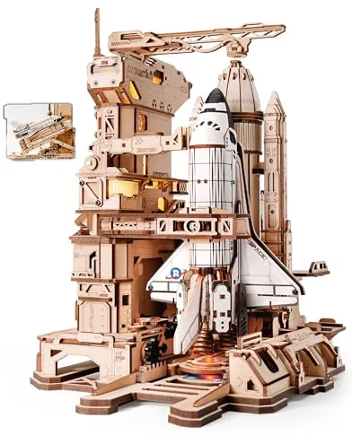 ROKR Puzzle 3D Madera el Transbordador Espacial, Maquetas para Construir Adultos Cohete, Regalos de Cumpleaños para Niños y Adultos, Space Shuttle, LKA02
