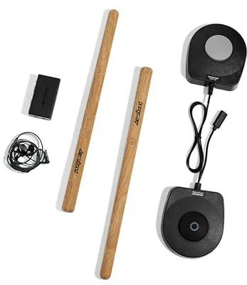 AeroBand PocketDrum2 MAX (Versión 2025) Juego de batería electrónica, baquetas de aire, pedales y adaptador Bluetooth, toca en cualquier lugar y en cualquier momento, 8 tonos y USB Midi, regalo para