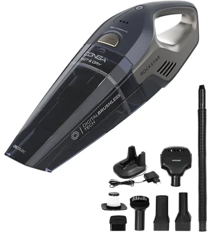 Cecotec Aspiradora de Mano sin Cable Conga Rockstar 25,2V Animal Hand. 200W, 20kPa, Sólidos y Líquidos, Motor Digital Brushless, Depósito 500ml, Autonomía 40mins, Apto para Todas Las Superficies