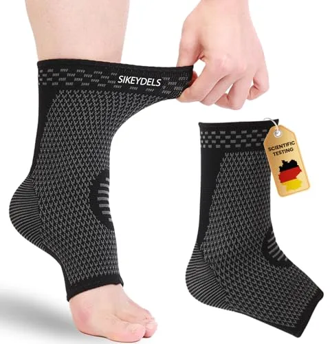 Sikeydels 2 Pièces Tobillera Estabilizadora,Tobillera Compresión,Tobilleras profesional para mujer y hombre,Tobilleras Deportivas Anti Ideales para Correr, Fitness,Futbol,L
