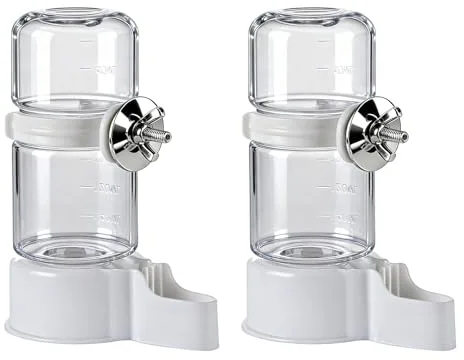 2 PCS Dispensador De Agua para Pájaros 140ml, Bebederos para Pajaros con Dispensador De Agua, Botellas Automáticas para Jaula, Comedero y Bebedero Pajaros Jaula Aves Pequeñas y Medianas