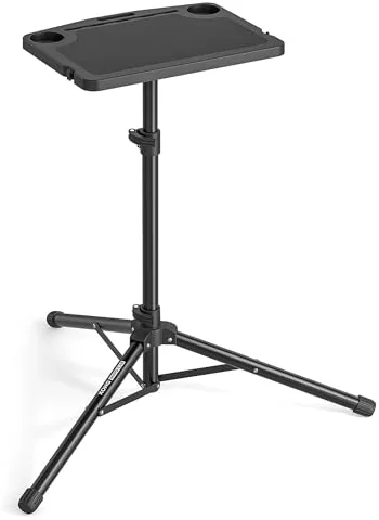 KONG MING CAR Escritorio para bicicleta ajustable en altura para Indoor-Bike & cinta de correr plegable, plegable, superficie 50 cm, carga máx. 20,0 kg, ranuras para tablet/teléfono y portavasos