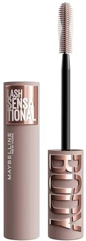Maybelline New York, Máscara de Pestañas Lash Sensational Body, Definición y Volumen hasta 24H*, Tono: Very Black , 9,75 ml