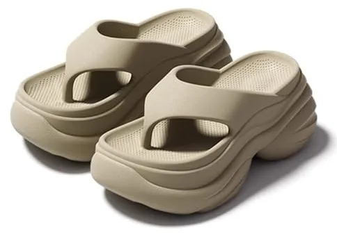 Alexis Leroy Zapatillas Mujer Chanclas Plataforma Antideslizantes Playa Piscina Marrón 38-39 EU