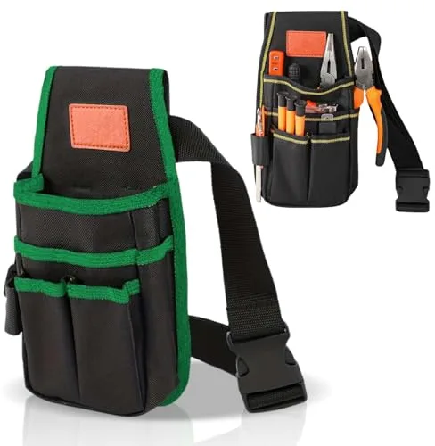 2 Bolsa de Cinturón de Herramientas, Bolsa Portaherramientas Cintura Pequeña, Cinturón Porta Herramientas Electricista para Electricistas, Carpinteros y Trabajadores de Construcción(14 x 26 x 4 cm)