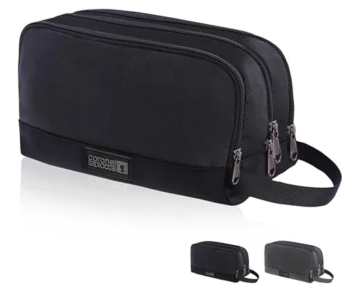 Coronel Tapiocca - Neceser Viaje para Hombre | Bolsa de Aseo compacta con 3 Compartimentos, Ideal para Viaje, Trabajo, Deporte o Vacaciones