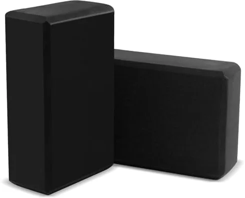 LxsNyvantic Bloque Yoga,Paquete de 2, tamaño grande: 23 x 15 x 7,5 cm, alta densidad, adecuado para yoga, pilates y fitness (negro)
