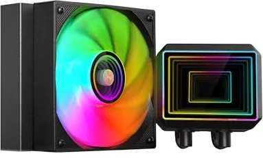 Mars Gaming ML-TWO120, Refrigeración Líquida AIO 300W TDP, 1x Ventilador ARGB Infinity Mirror Ultrasilencioso 12cm FDB, Núcleo de Cobre y Aluminio, Bomba Opti-Chamber 4ª Gen y Microcanales, Negro