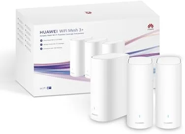 HUAWEI WiFi Mesh 3+ Router Wi-Fi 6 AX3000 Banda Doble, Wi-Fi para Todo Hogar, más de 250 Conexiones de Dispositivos, Penetración en Pared, Control Parental, Garantía de 42 Meses, Blanco, Paquete de 3