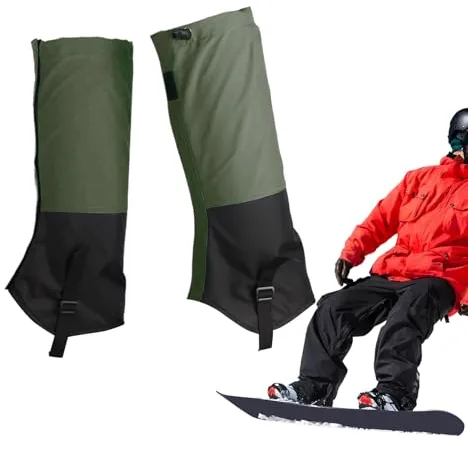 Hiemible Polainas Antideslizantes para Hombre,Polainas Impermeables para Senderismo y Botas - Protector Ajustable para Invierno, Running y Nieve | Actividades Outdoor Verano Invierno Nieve Escalada