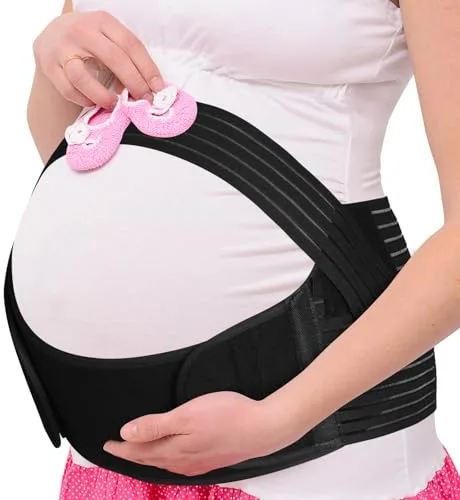 AUYAO Faja Embarazadas Sujeción, Cinturón de Maternidad Ajustable, Cinturón de Soporte Yoga Deportivo para Embarazo Suave y Transpirable, Cinturon Embarazada, Mantiene la Barriguita y la Espalda, B-XL