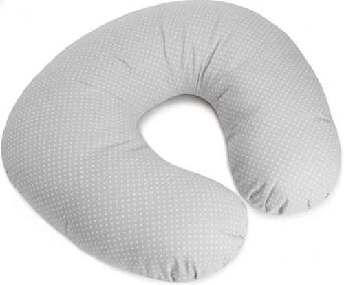 SEB MARKET | Cojín Lactancia 55x45 Ergonómico y Mullido para Embarazo - Cojín Lactancia Gris 100% Algodón Certificado Oeko-Tex Standard 100