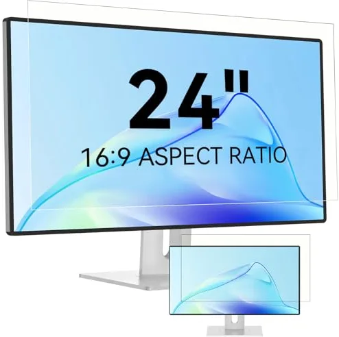 Mamol Filtro de pantalla de luz azul para 24 pulgadas pantalla de PC&Monitor, extraíble protección de pantalla, revestimiento antireflejo, protector de pantalla para monitor Widescreen Computer 24"