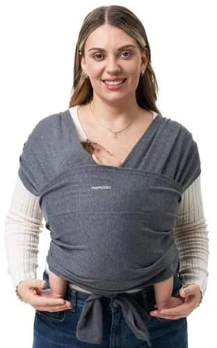 Momcozy Fular Portabebés Elástico Para Recién Nacidos | Bandolera Para Bebé 3,6–15 Kg | Transpirable Y Ergonómico | Certificado OEKO-TEX 100, Incluye bolsa de transporte