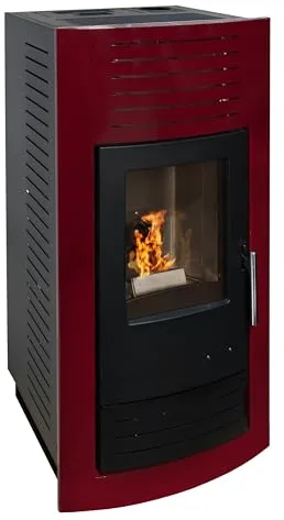 EIDER BIOMASA Estufa de Pellets MARTE – 8,55 kW – Rendimiento 90% – Tolva 17 kg – Hasta 252 m³ – Programación Semanal – Pantalla Digital – Salida 80 mm – Clase Energética A+