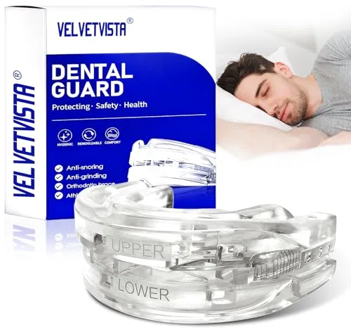 Férula Antirronquidos, Dispositivo Anti-Ronquidos con Orificio de Ventilación, Protector Bucal Ajustable y Reutilizable, Reduce Ronquidos y Bruxismo, Adecuado para Hombres y Mujeres