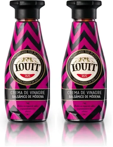 Louit - Crema de Vinagre Balsámico de Módena, Apto para Todo Tipo de Platos - Botella de 275 ml (Paquete de 2)
