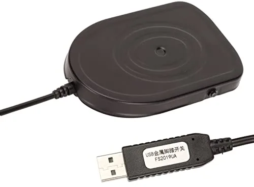 Vvikizy Pedal de Pie USB, Diseño Ergonómico Interruptor Mecánico Sensible Interruptor de Pie USB con Teclado Ratón Funciones Multimedia para Juegos, para PC Transcripción de Juegos