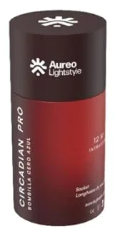 Aureo Lightstyle Bombilla Circadiana PRO | Infrarrojo 850nm + 660nm | Cero Luz Azul, Sin Flicker, Bajo EMF | 12W | E26/E27 | Luz Terapéutica de Ritmo Circadiano