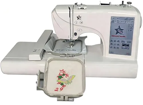 UIBAO Bordadora Digital Computarizada 7'' Pantalla LCD Táctil + Puerto USB | 114 Patrones Cualquier Combinación,4"X4"/4"X9.2" Área | Herramientas DIY para Costura Y Bordado Creativo