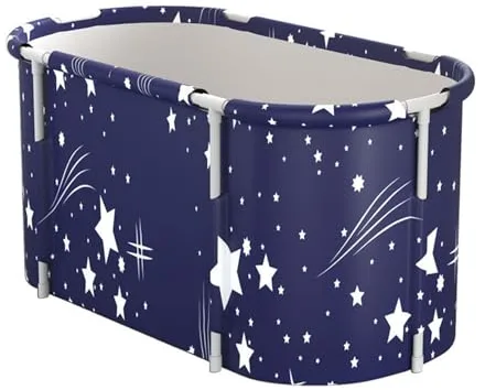 NOENNULL Bañera Portátil, Bañera Plegable para Adultos, Baño Familiar Separado, de Hidromasaje, de Pie, Cabina de Ducha, Baño Caliente, de Hielo