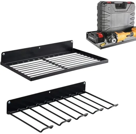 Organizador Mural Herramientas Eléctricas | Juego de 2 Piezas Almacenamiento Resistente para Garaje,Estante para Herramientas | Para Taller Sotano Cuarto De Lavado Cochera Cocina Cobertizo Y Banco De
