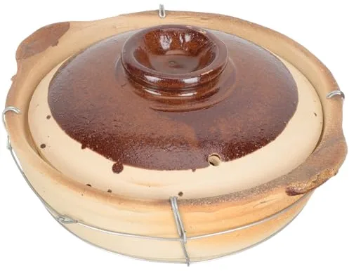 ULTECHNOVO Olla de Barro para Guisar Diseño de Mango Grueso y Doble Asa, Recomendada para Uso en Cocina Casera y Preparación de Platos Tradicionales Estilo Aleatorio