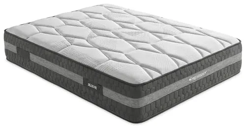 Duérmete Online - Colchón Viscoelástico Selene | Muelles Ensacados | Óptimo para Dolores de Espalda | Altura 30 cm | Firmeza Intermedia | Antiácaros, Antibacteriano e Hipoalergénico 150 x 190
