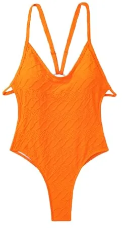 Traje de Baño de Una Pieza Bikinis Tallas Grandes Traje Baño para Mujer Bikini para Playa Color Sólido Mujer Bañador Reductor Faja Modeladora (A XL)