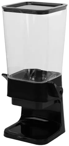 Alomejor Dispensador de Cereales, Material PP, Contenedor de Almacenamiento de Refrigerios de Gran Capacidad de 5,5 L para Despensa y Organización de Cocina (BLACK)