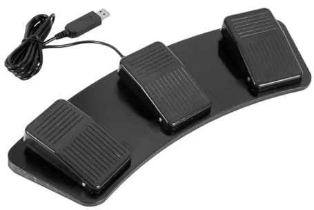 BaotyJie Pedal USB multifunción para Juegos, Cable de 200 cm, Control mecánico de Herramientas, simulador de pulsación de Teclas, Pedal de 3 Pies