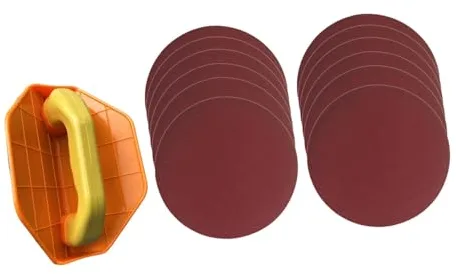 JISADER Lijadora de Esquinas de Pared de 1 Pieza, Kit de Lijadora de Detalles Manual Multifuncional con Almohadillas Reemplazables Y Mango Antideslizante para, Malla 320