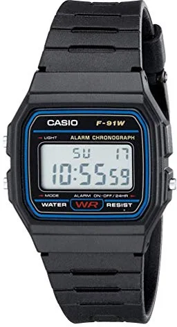 CASIO Reloj Deportivo Casual F91W-1, Negro, Correa