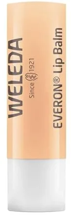 Weleda – Protector Labial Everon, Bálsamo Natural, Nutre y Regenera los Labios Secos y Agrietados, con Aceite de Jojoba, Brillo Natural, Aroma Vainilla y Rosas – 4,8 g