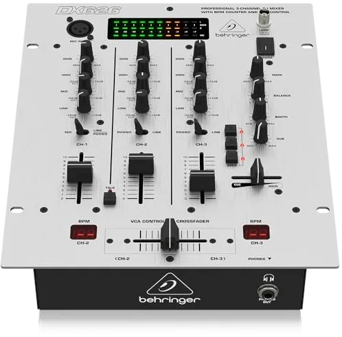 Behringer DX626 Mezclador Para DJ De 3 Canales Profesional, Con Contador De BPM Y Control VCA