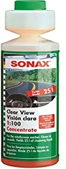 SONAX Limpiacristales 1:100 Concentrado (250 ml) limpieza eficaz para parabrisas en Verano. Remueve insectos, hollín y cceite | N.° 03711410-544