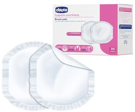 Chicco - Discos absorbentes de lactancia, evita irritaciones, grietas o mastitis, 30 unidades